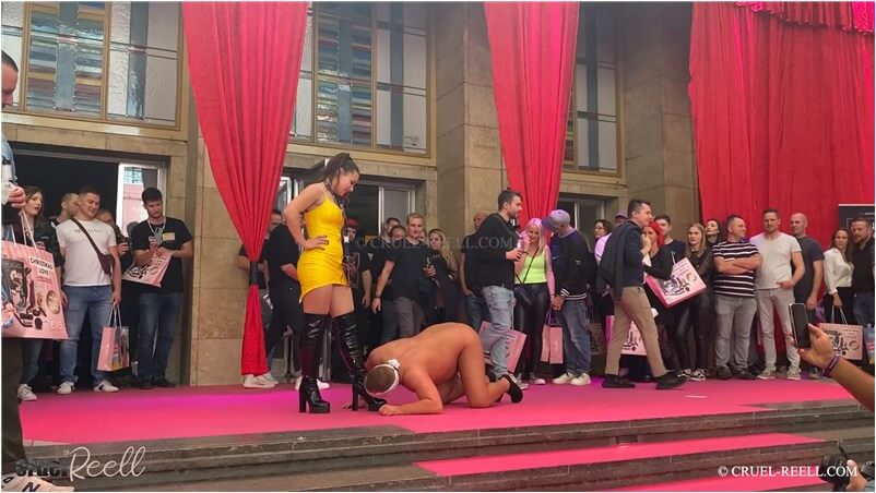 Cruel Reell Boots Femdom - Public Ballbusting 2022