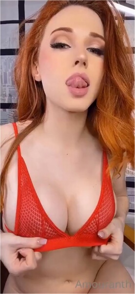Amouranth onlyfans 28 December 2022 - Tease in red lingerie
