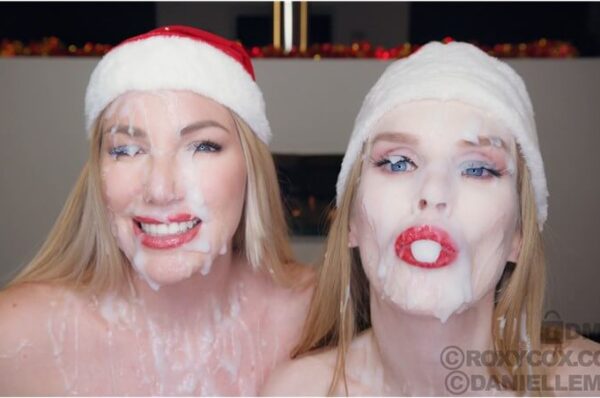 Roxy Cox, Danielle Maye,  Cum Kissing Porn - Xmas bukkake Gift