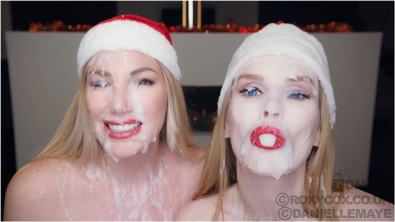 Roxy Cox, Danielle Maye,  Cum Kissing Porn - Xmas bukkake Gift