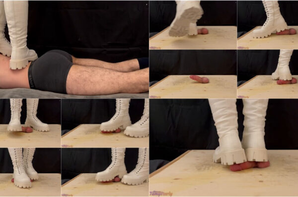 Tamy Starly Trampling Femdom - Painful Close CBT in White Boots