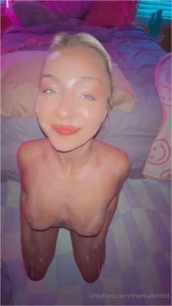 Therealbrittfit deepthroat sextape with facial cumshot
