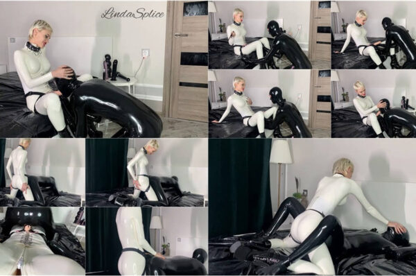 Linda Splice pegging porn - latex Catsuit dress