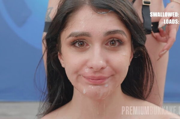 Marisa Leone Premium Bukkake - Girl  Swallows 102 Cum Loads